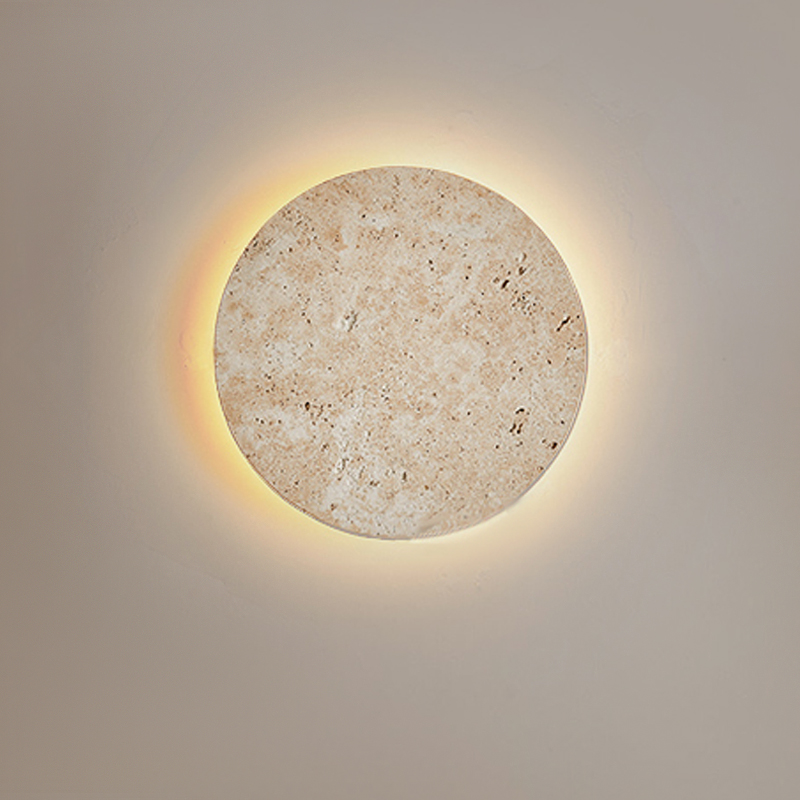 Interior Design Japandi - Natural Yellow Cave Stone Led Sconce