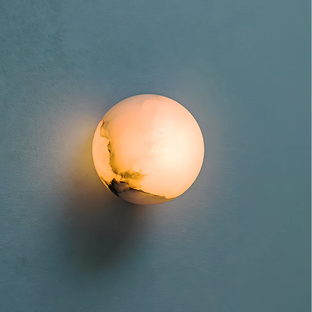 Interior Design Japandi - Spanish Marble Wall Lamp Bedroom Bedside