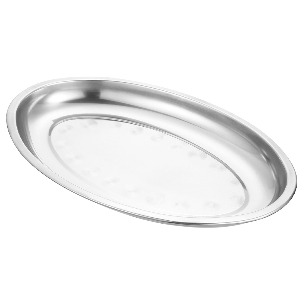 Travertine Tray Oval - Oval Dinner Plate Stainless Steel Serving