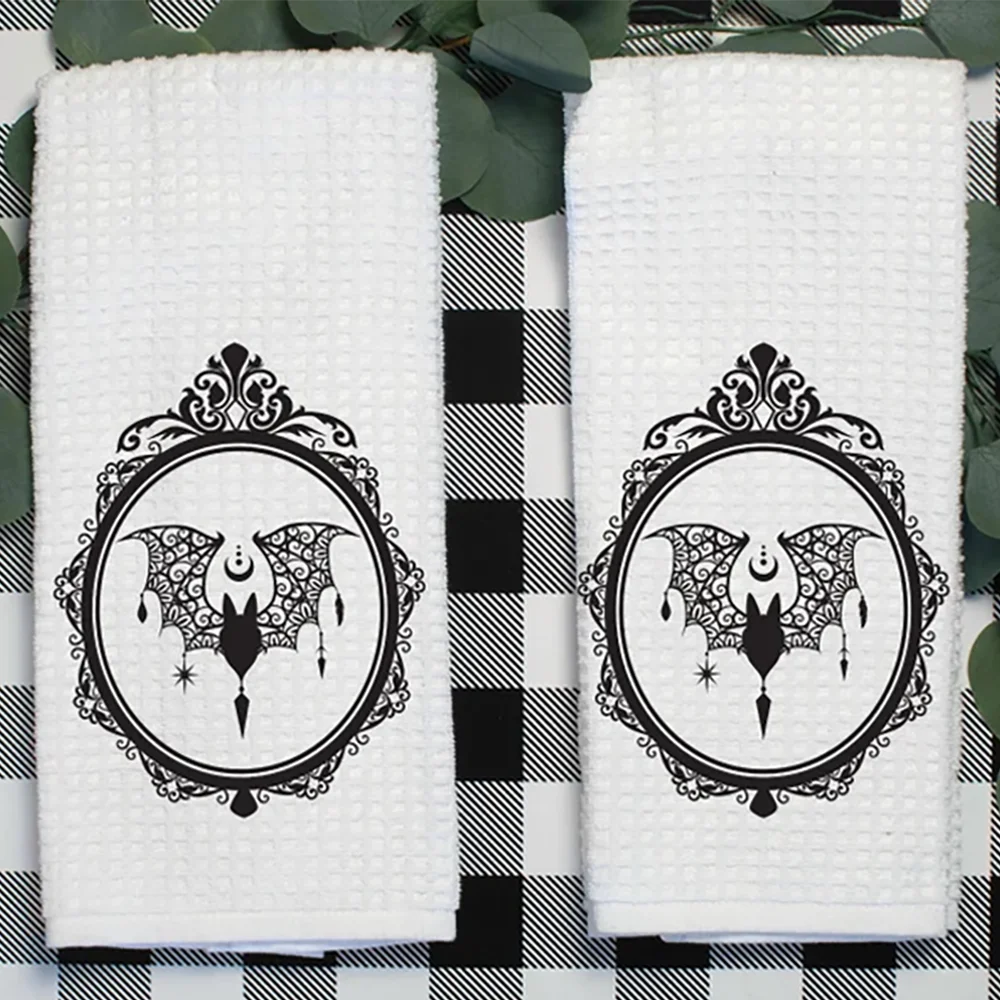 Interior Design Kitchen - 1pcs Victorian Gothic Bat Tea Towels