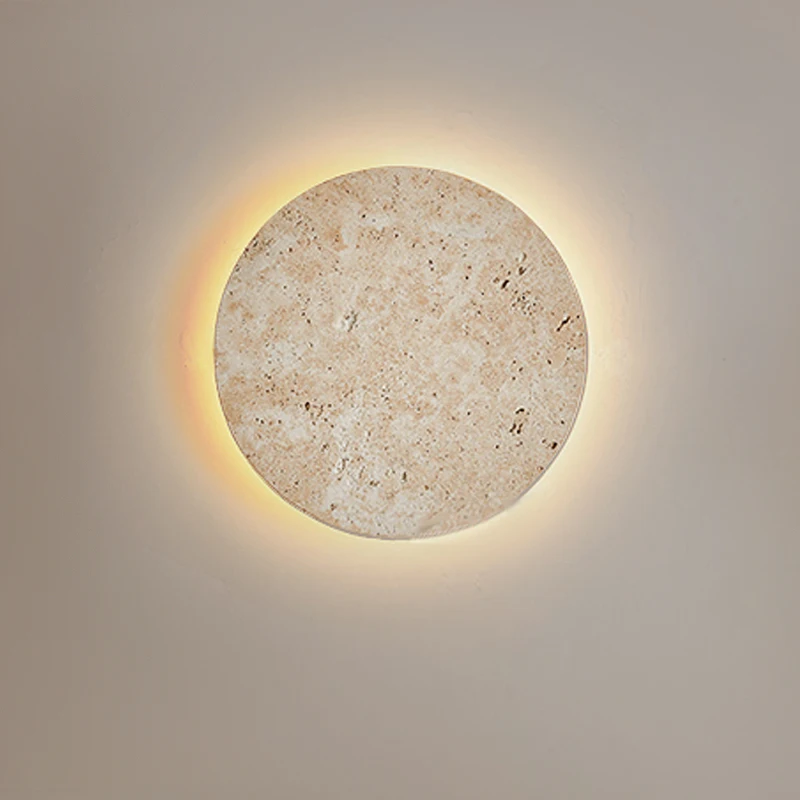Interior Design Japandi - Natural Yellow Cave Stone Led Sconce