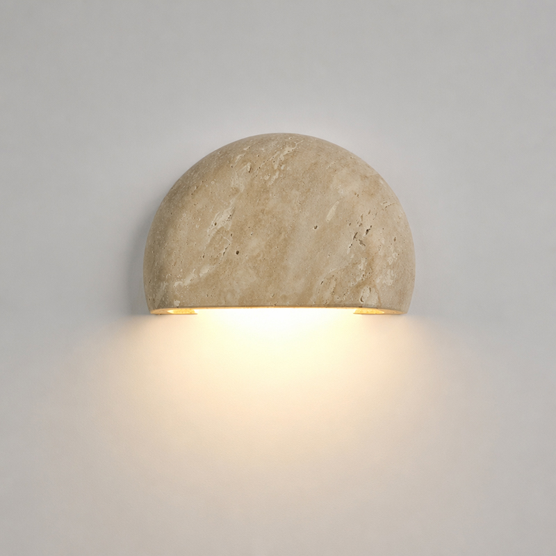 Interior Design Japandi - Wabi Sabi Natural Travertine Wall Lamp