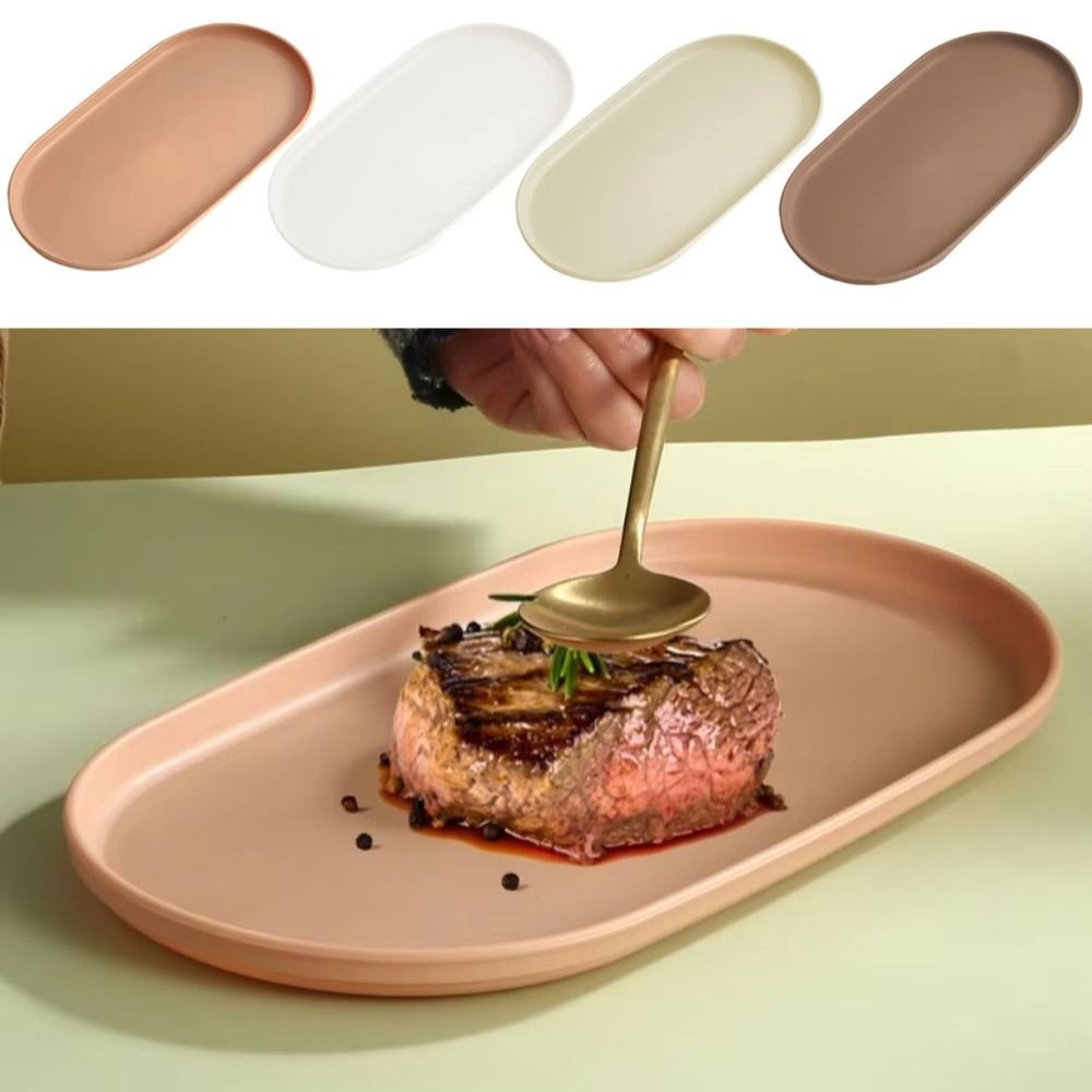 Travertine Tray Oval - 1Pcs New Stackable Fruit Plate Smooth