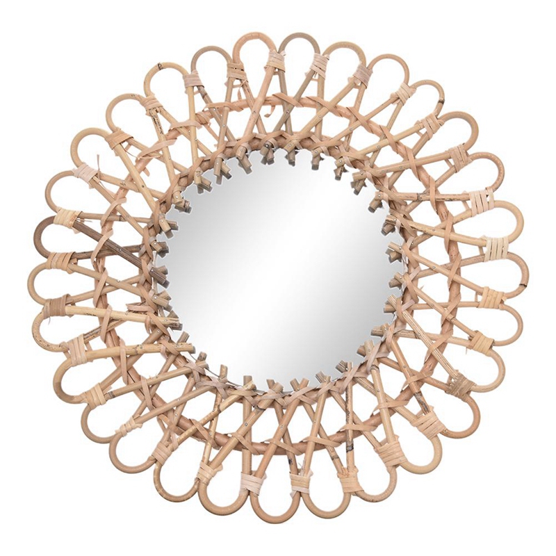 40Cm Nordic Wicker Wall-Mounte - Rattan Mirror Round recension och pris