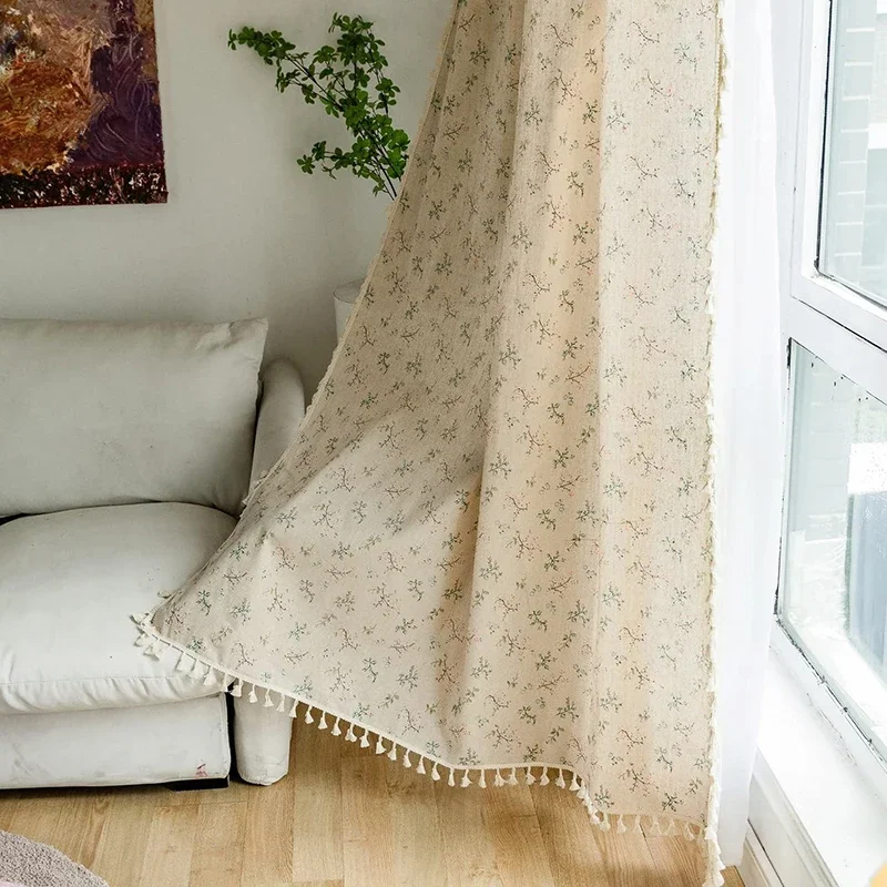 Floral Farmhouse Curtains Semi - Linen Curtain Eyelet recension och pris