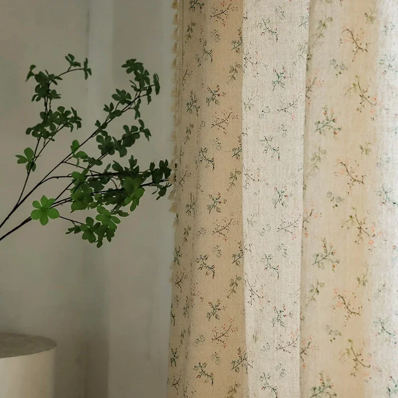 Floral Farmhouse Curtains Semi - Linen Curtain Eyelet recension och pris