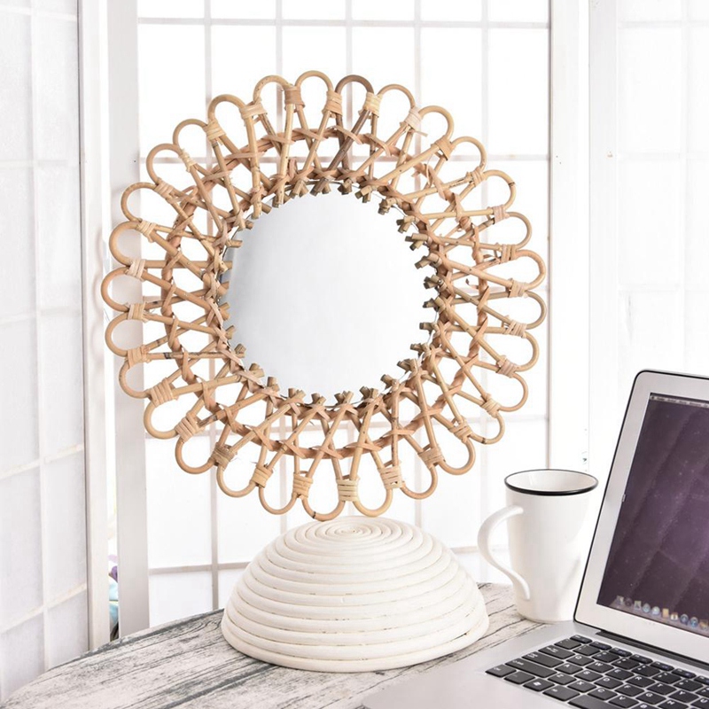 40Cm Nordic Wicker Wall-Mounte - Rattan Mirror Round recension och pris