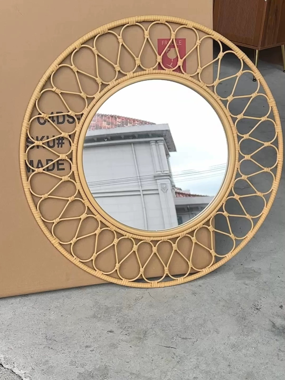 Round Rattan Wall Mirror, Natu - Rattan Mirror Round recension och pris