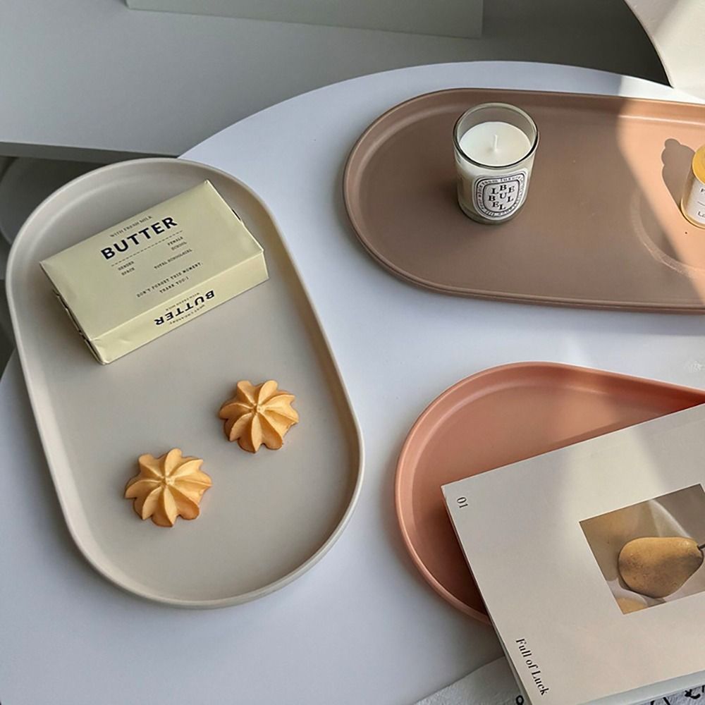 1Pcs Durable Stackable Fruit P - Travertine Tray Oval recension och pris
