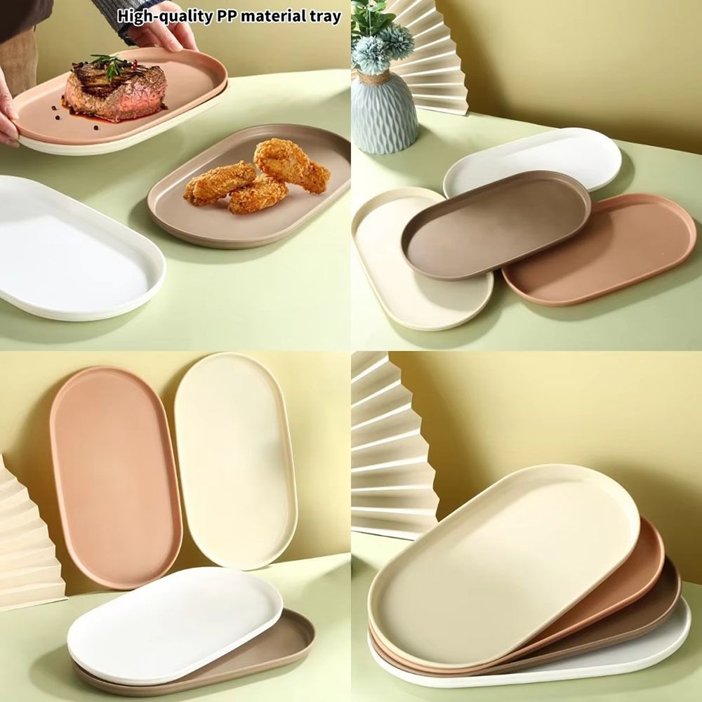 1Pcs Durable Stackable Fruit P - Travertine Tray Oval recension och pris