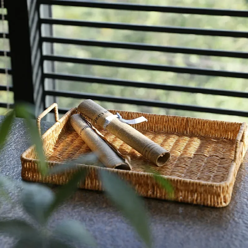 Plastic Storage Tray With Hand - Rattan Tray Handle recension och pris