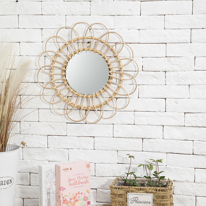 Hanging Mirror Rattan Sunflowe - Rattan Mirror Round recension och pris