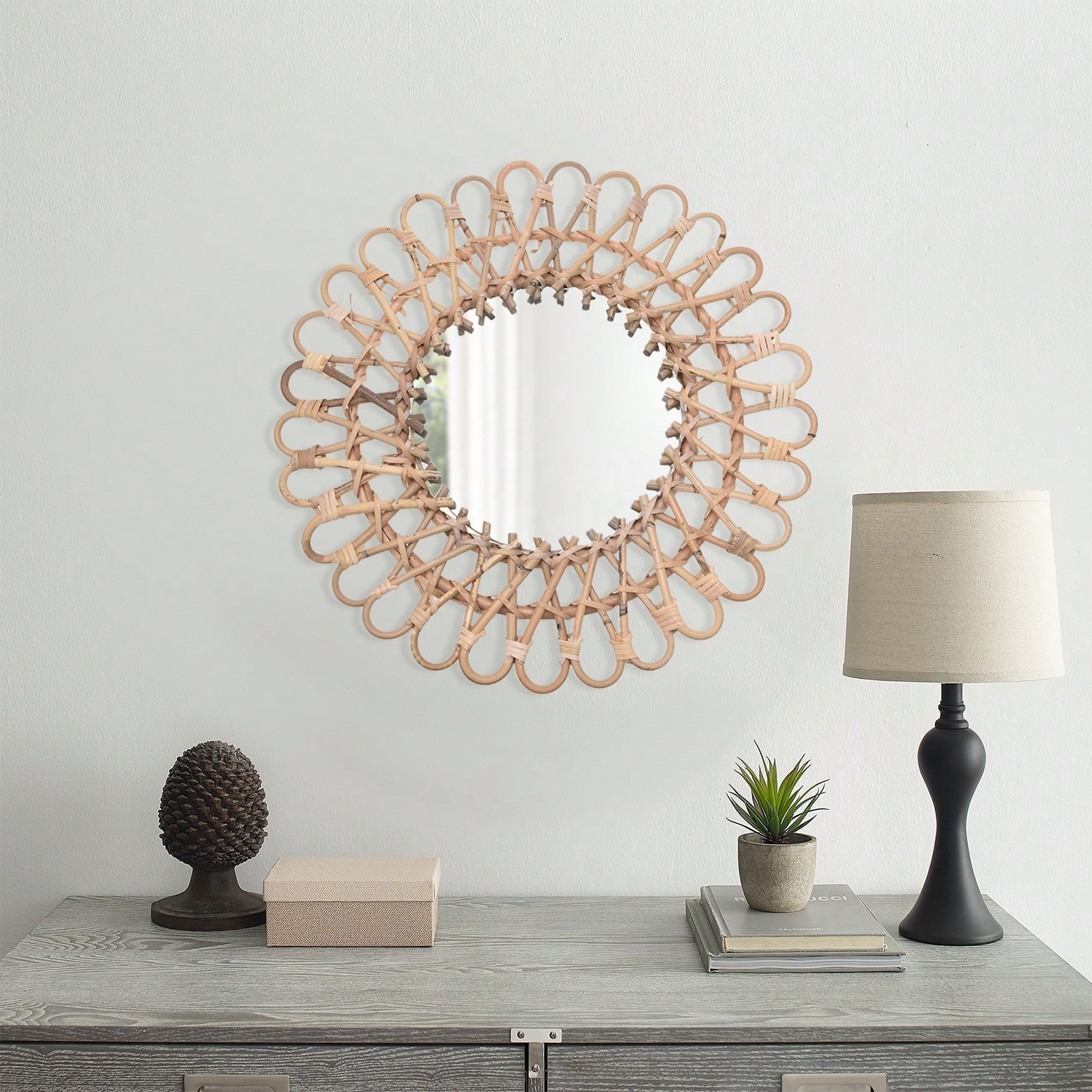 Round Rattan Mirror, Round Dec - Rattan Mirror Round recension och pris