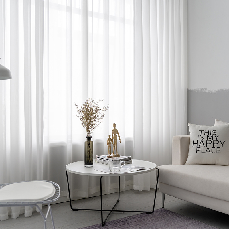 Modern White Linen Solid Sheer - Linen Curtain Eyelet recension och pris
