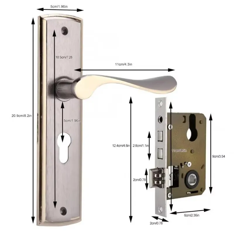 Gold Door Handle Lock Silent H - Interior Design Kitchen recension och pris