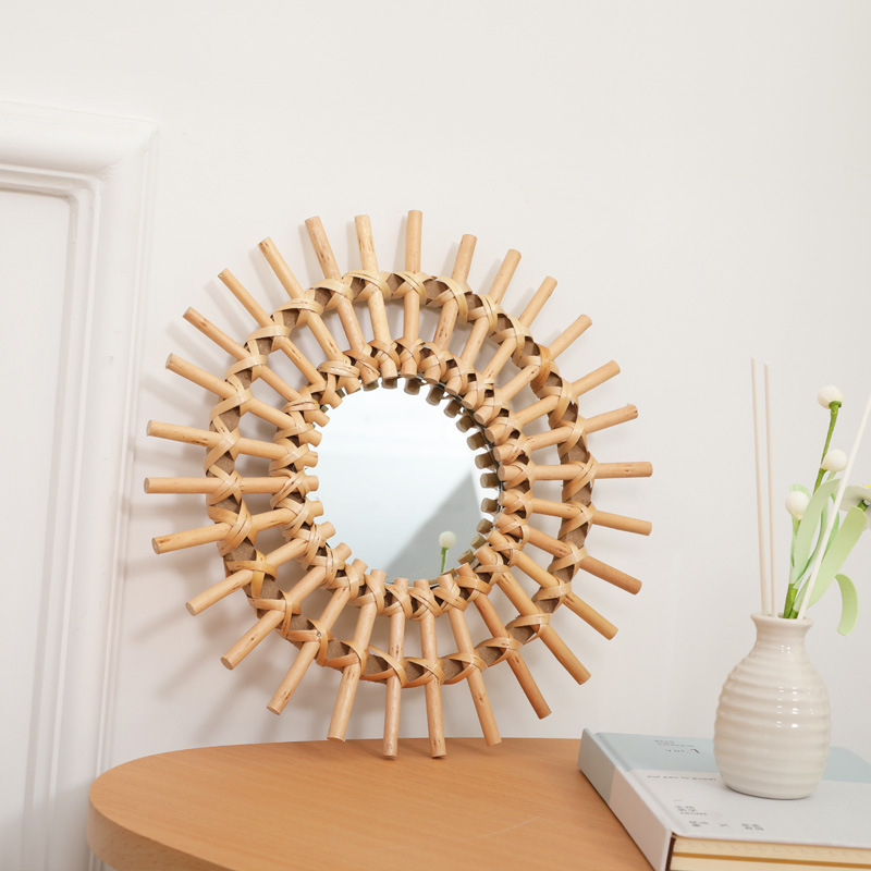Boho Rattan Wall Mirror, Handm - Rattan Mirror Round recension och pris