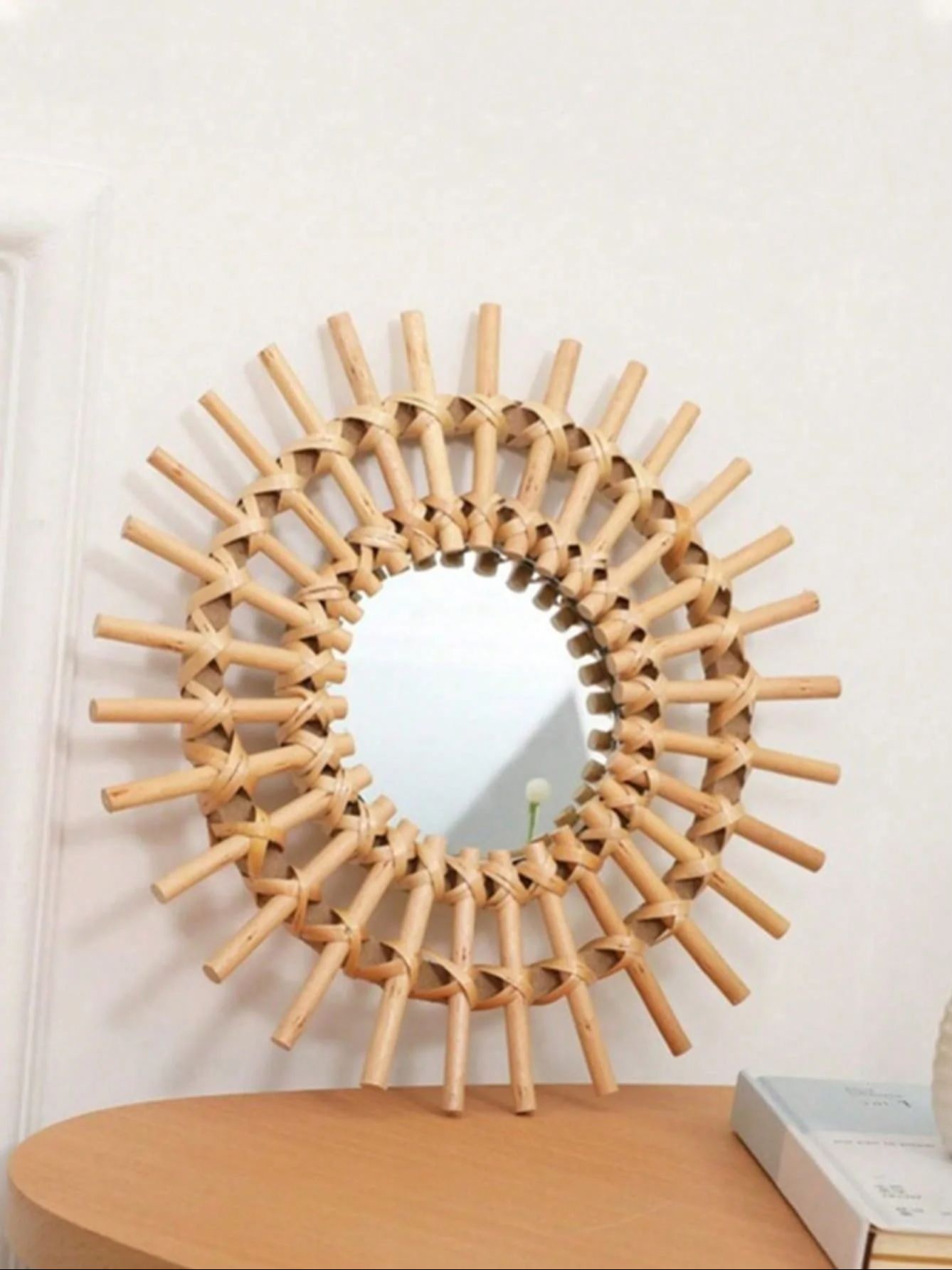 Boho Rattan Wall Mirror, Handm - Rattan Mirror Round recension och pris