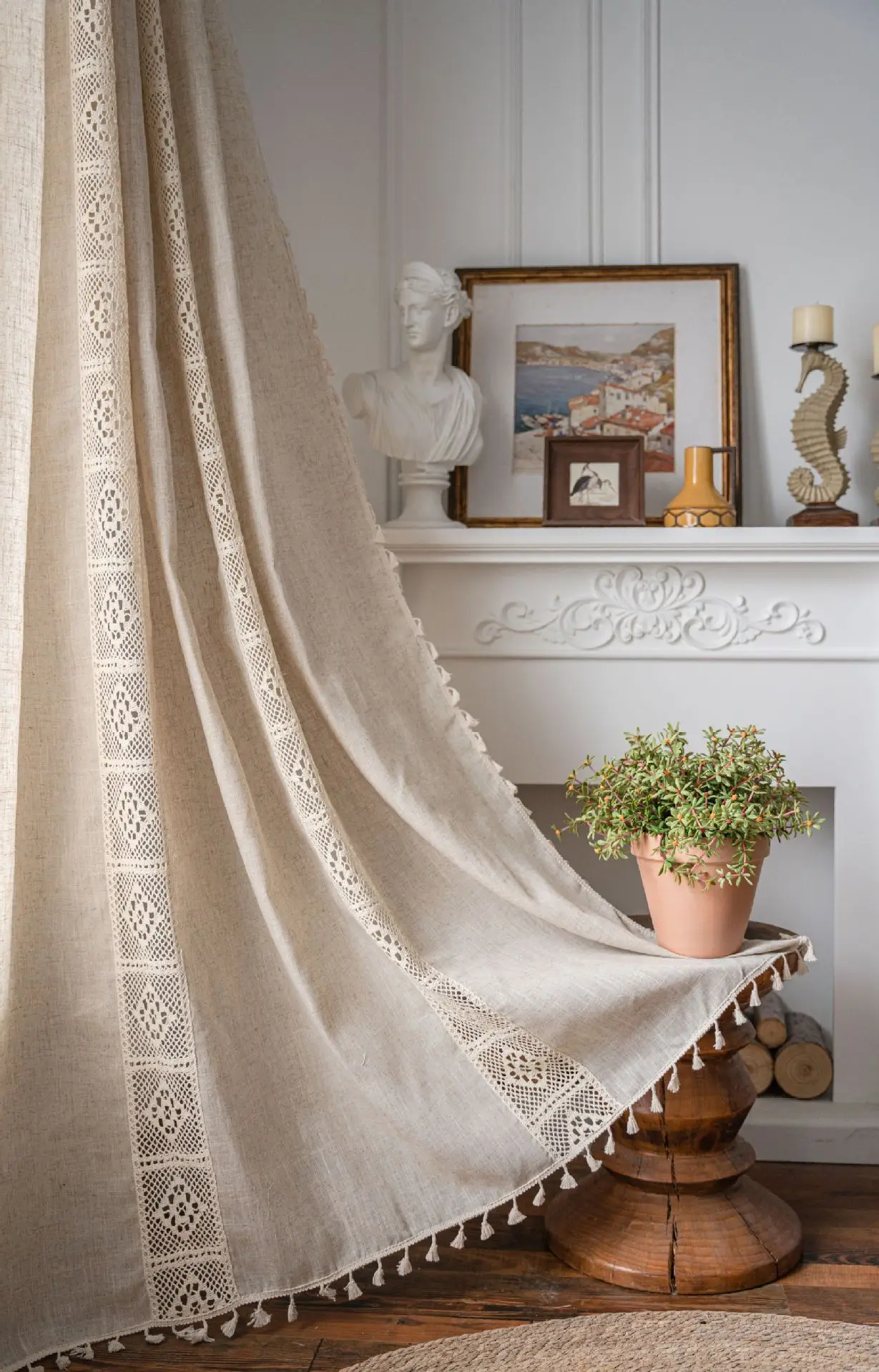 Boho Linen Semi Blackout Curta - Linen Curtain Eyelet recension och pris