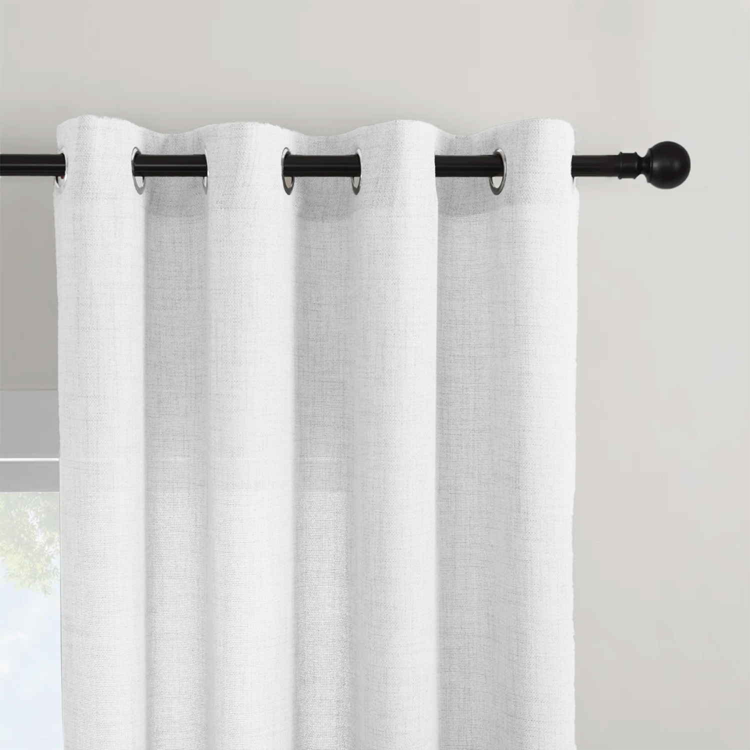 1 Piece, Solid Color Bohemian  - Linen Curtain Eyelet recension och pris