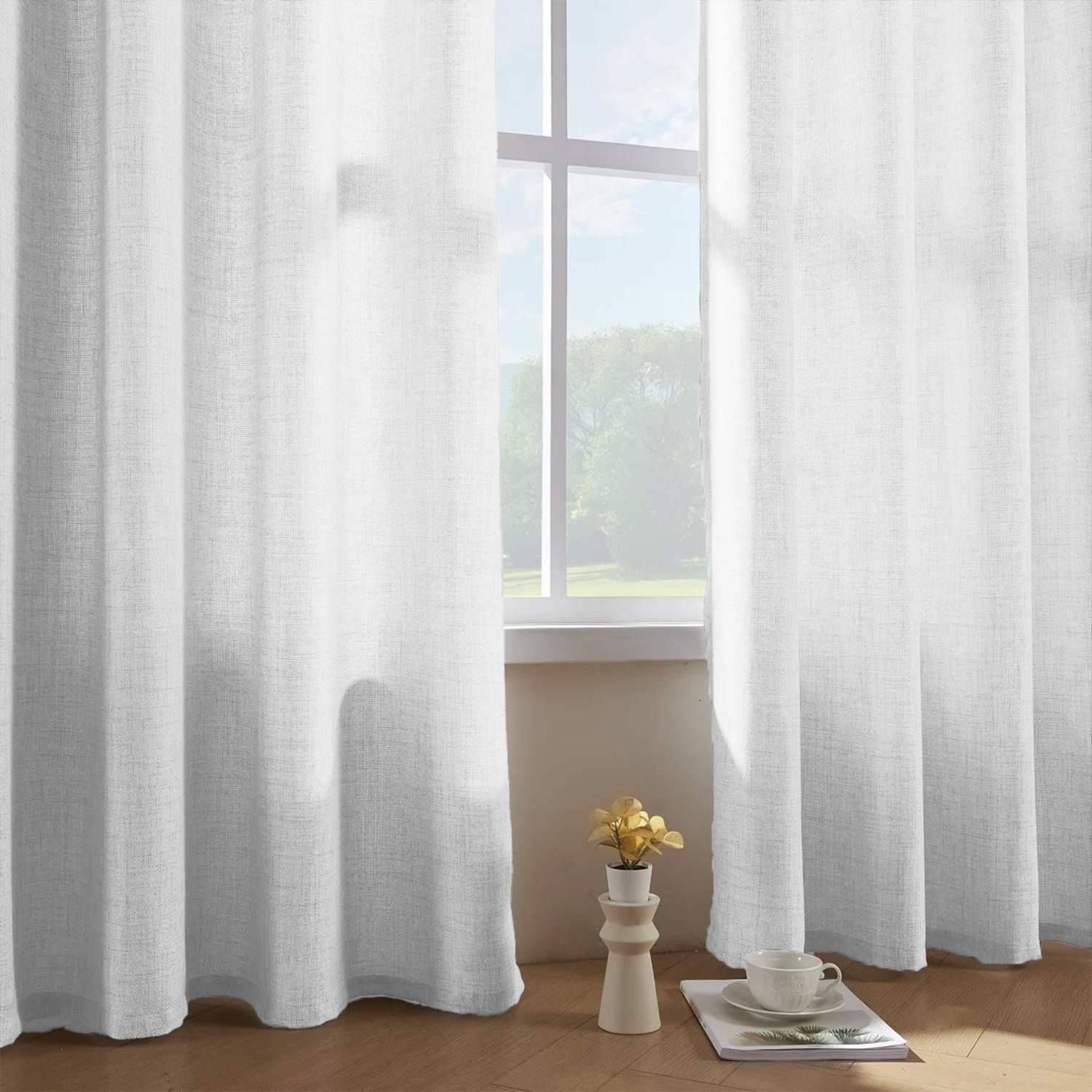 1 Piece, Solid Color Bohemian  - Linen Curtain Eyelet recension och pris