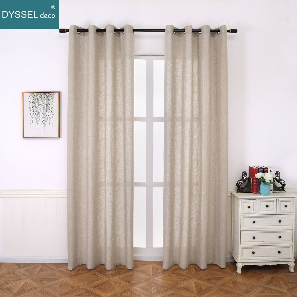 Solid Home Decorative Anti-UV  - Linen Curtain Eyelet recension och pris