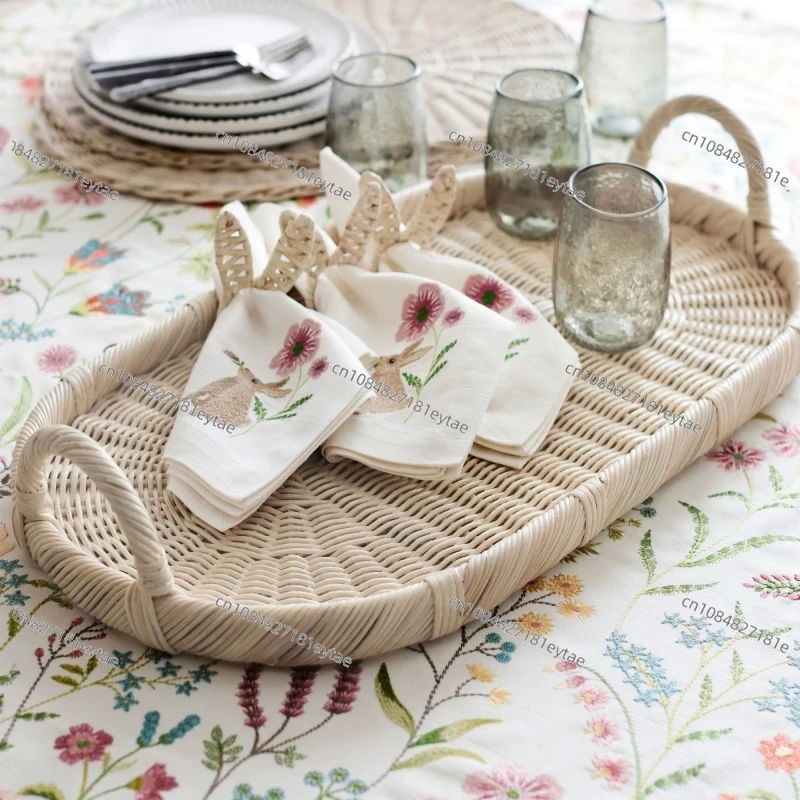 Rattan Decor Tray, Handmade Wo - Rattan Tray Handle recension och pris