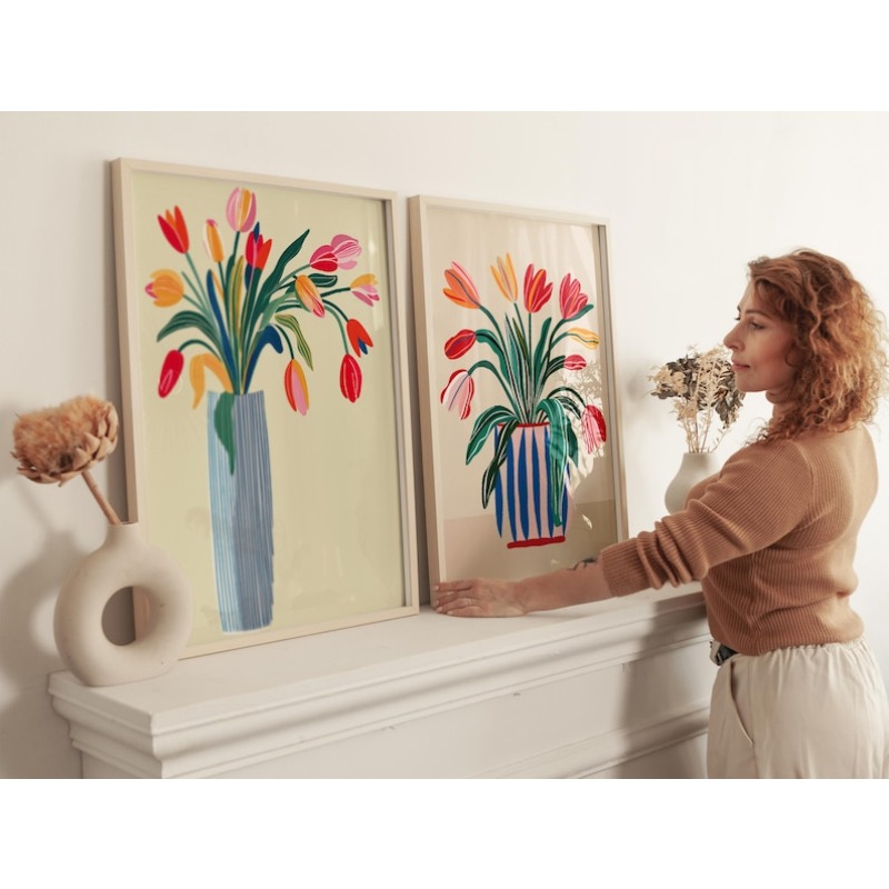2pcs Tulip Flowers Canvas Wall - Interior Design Kitchen recension och pris