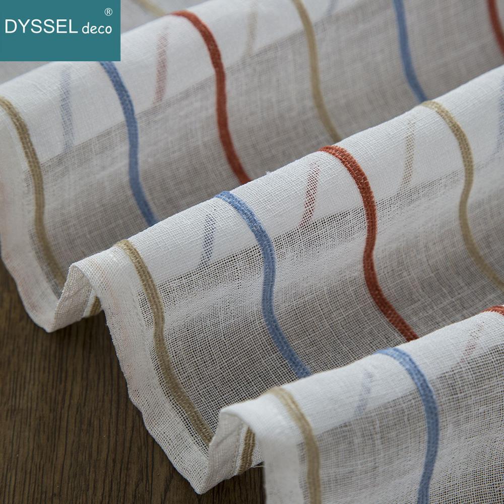 Modern White Striped Linen She - Linen Curtain Eyelet recension och pris