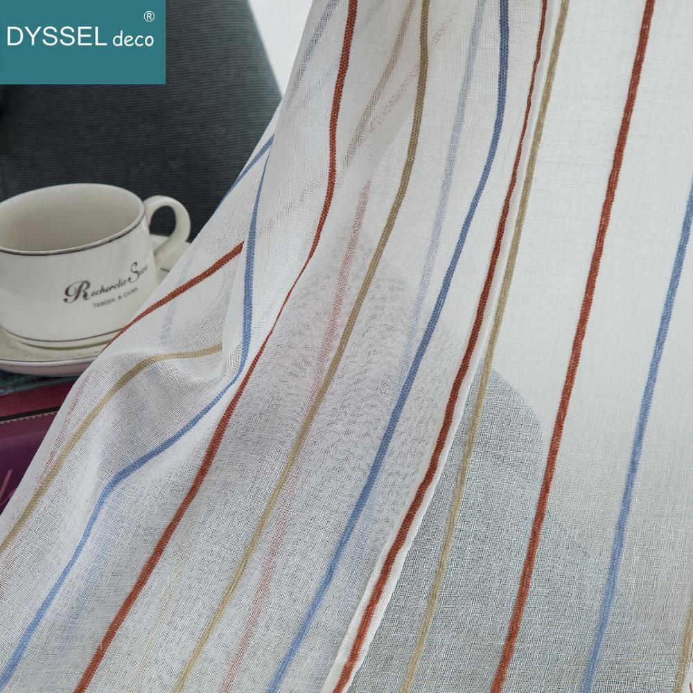 Modern White Striped Linen She - Linen Curtain Eyelet recension och pris