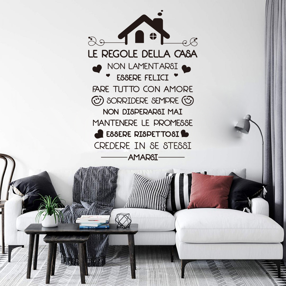Italian House Rules Wall Decal - Interior Design Quotes recension och pris