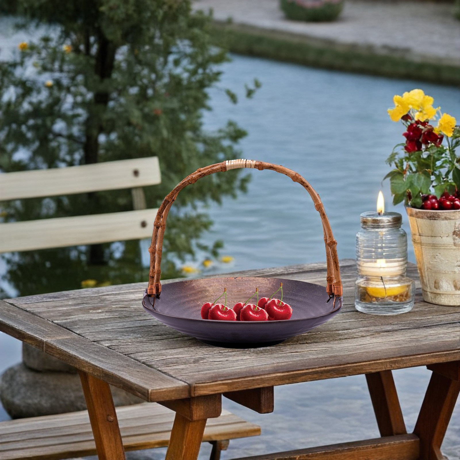 Rattan Wicker Serving Tray Han - Rattan Tray Handle recension och pris