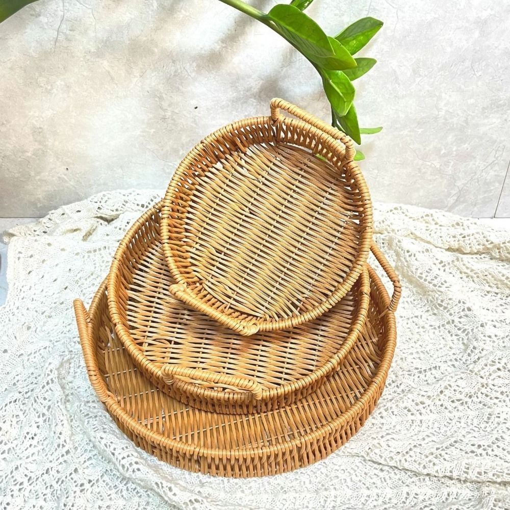 Large Capacity Imitation Ratta - Rattan Tray Handle recension och pris
