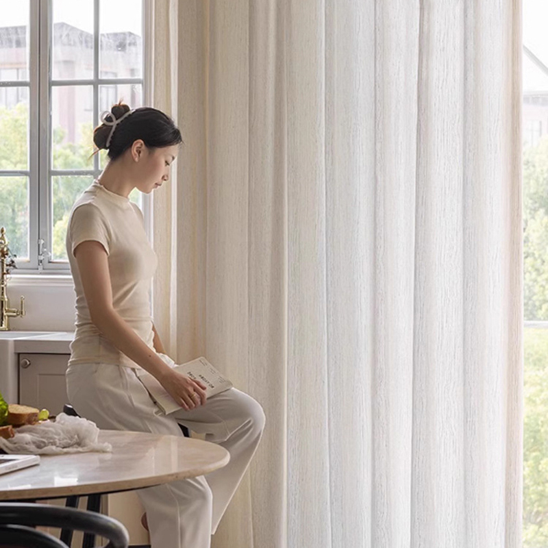 Custom Size Jacquard Linen Sem - Linen Curtain Eyelet recension och pris
